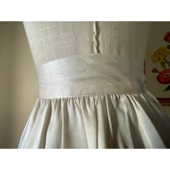 Vintage 80s Calvin Klein Classifications 100% Silk Off-White Ivory Cream Skirt S - Picture 3 of 8